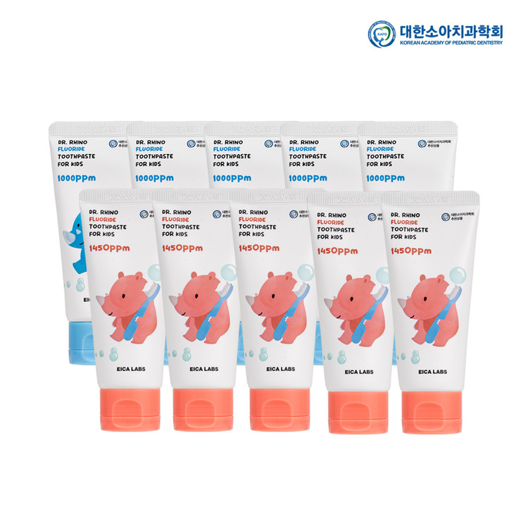어린이 고불소치약 코뿔소치약 60g 5개입